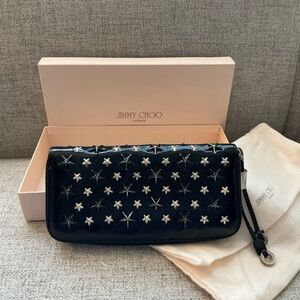 Jimmy Choo Filipa Star Studded Zip Around Wallet.